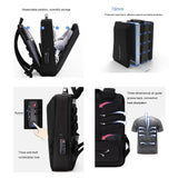 NNEDSZ Hard Shell Backpack Alloy Frame Anti-theft Computer Bag for Men Blue