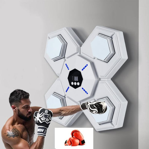 NNEDSZ Rechargeable Bluetooth Boxing Machine With Adult & Child Gloves - Blue - With Child Gloves Blue