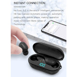 NNEDSZ Wireless Bluetooth Earphones With Digital Display & Charging Box - H6 Tws