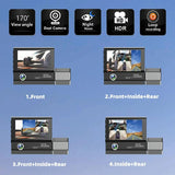 NNEDSZ 1080P Hd Multi-Language Driving Recorder With 3 Lenses