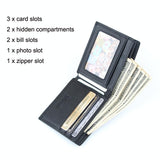 NNEDSZ Rfid Men Short Wallet With Card Slots - Black