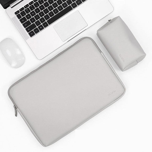 NNEDSZ 16 / 17 Inch Power & Gray Pu Leather Laptop Bag