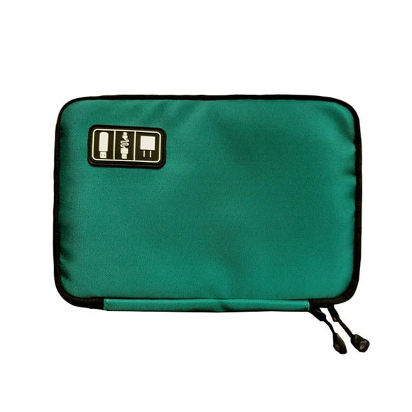 NNEDSZ Portable Multifunctional u Disk Storage Bag for Mobile Phone Accessories - Peacock Green