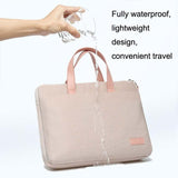 NNEDSZ Ultra-Thin Macbook Laptop Bag With Mouse Pad - Khaki & Gray 13.3-14 Inches