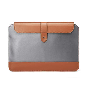NNEDSZ 14-15.4 Inch Microfiber Notebook Liner Bag - Horizontal Gray & Brown