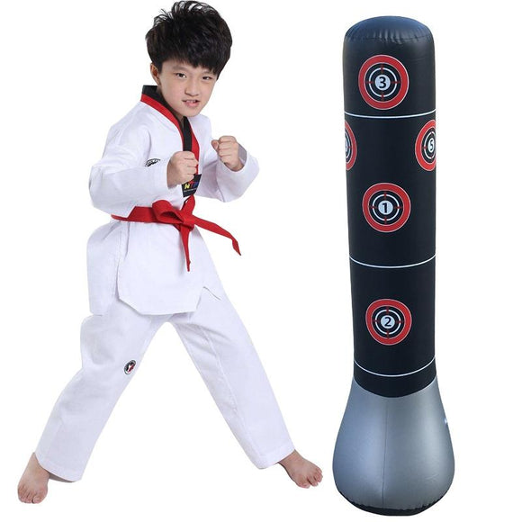 NNEDSZ 1.5M Vertical Inflatable Punching Bag For Kids - Thickened Tumbler Vent Boxing Column