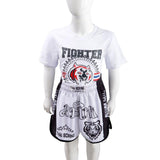 NNEDSZ Kids Boxing Set - Sparring Shorts And Tights - Bright Green - Fight Red Blue - M