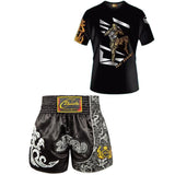 NNEDSZ Kids Boxing Set - Sparring Shorts And Tights - Bright Green - Fight Red Blue - M