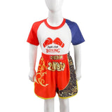 NNEDSZ Kids Boxing Set - Sparring Shorts And Tights - Bright Green - Fight Red Blue - M
