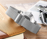 NNEDSZ Stylish Women Quartz Watch With Stainless Steel Band - Round Dial Silver Alloy Case - Wa0730A