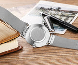 NNEDSZ Stylish Women Quartz Watch With Stainless Steel Band - Round Dial Silver Alloy Case - Wa0730A
