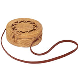 NNEDSZ Handmade Rattan Bag Flower Pattern Autumn Design Vintage Art Beach Diagonal Bag 20X20X8Cm