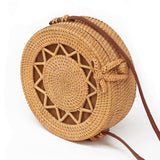 NNEDSZ Handmade Rattan Bag Flower Pattern Autumn Design Vintage Art Beach Diagonal Bag 20X20X8Cm