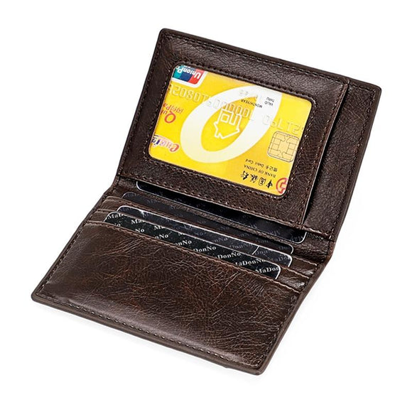 NNEDSZ Ultra Thin Pu Leather Card Holder Mini - Coffee