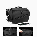 NNEDSZ Waterproof Men Messenger Bag With Usb Charging Port Multifunctional Design - Dark Blue
