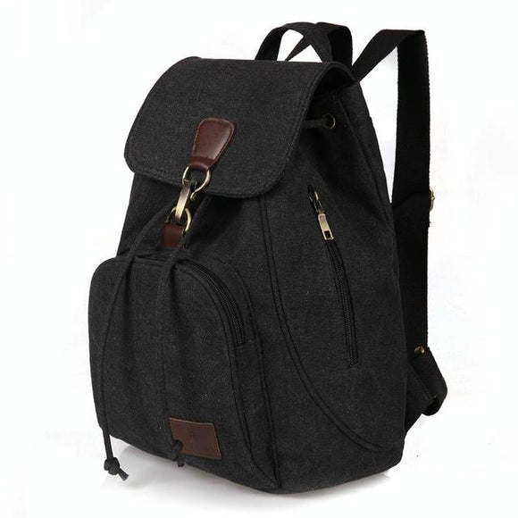NNEDSZ Women Canvas Laptop Backpack - Compact and Stylish - Black