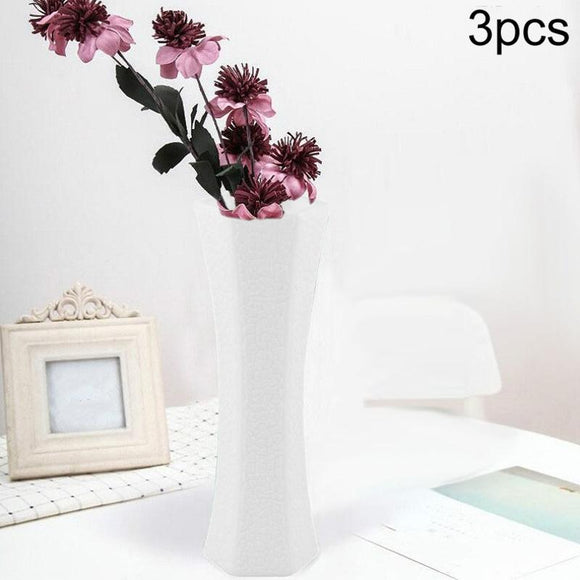 NNEDSZ 3-piece Plastic Hydroponic Vase Set for Creative Home Decor - White