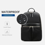 NNEDSZ Waterproof 14-inch Laptop Backpack - Lightweight and Casual - Black
