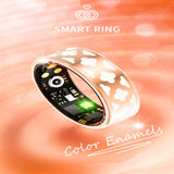 NNEDSZ Smart Ring With Heart Rate Blood Oxygen Sleep Monitoring - Multiple Sports Modes - Rose Gold - Size 13