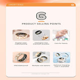 NNEDSZ Smart Ring With Heart Rate Blood Oxygen Sleep Monitoring - Multiple Sports Modes - Rose Gold - Size 13