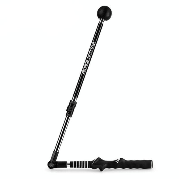 NNEDSZ Adjustable Golf Swing Trainer for Beginners - Foldable & Corrective - Black