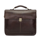 NNEDSZ Retro Cowhide Leather Briefcase for 15.6 Laptop - Multifunctional - Coffee