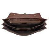 NNEDSZ Retro Cowhide Leather Briefcase for 15.6 Laptop - Multifunctional - Coffee