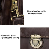 NNEDSZ Retro Cowhide Leather Briefcase for 15.6 Laptop - Multifunctional - Coffee