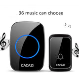 NNEDSZ Wireless Waterproof Music Doorbell - 1 To 1 Battery Type - Black