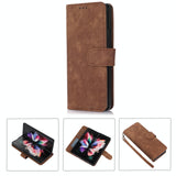 NNEDSZ Samsung Galaxy Z Fold 4 Leather Phone Case With Pen Slot - Horizontal Flip