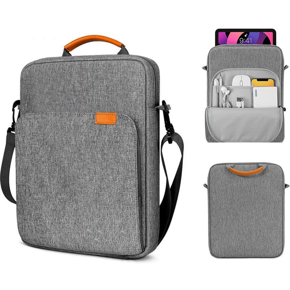 NNEDSZ 13 Inch Vertical Laptop Bag - Handheld Shoulder Crossbody - Light Gray