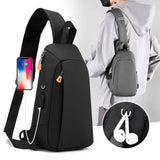 NNEDSZ Waterproof Sports Chest Bag One Shoulder Diagonal Bag Black