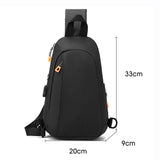 NNEDSZ Waterproof Sports Chest Bag One Shoulder Diagonal Bag Black
