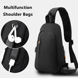 NNEDSZ Waterproof Sports Chest Bag One Shoulder Diagonal Bag Black