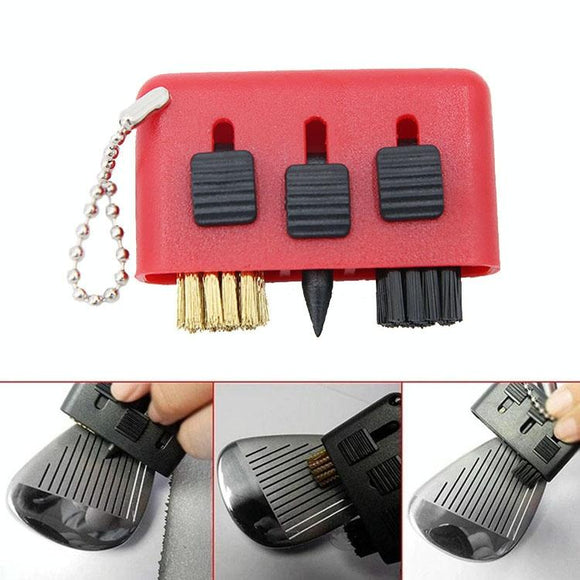 NNEDSZ 3-piece Portable Golf Groove Cleaning Brush - Red
