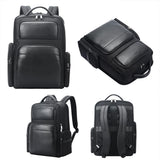 NNEDSZ Large-capacity Business Laptop Backpack with Usb & Type-c Port - First-layer Cowhide Black
