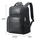 NNEDSZ Large-capacity Business Laptop Backpack with Usb & Type-c Port - First-layer Cowhide Black