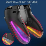 NNEDSZ Wireless Bluetooth Grip For Ps4 With Dazzling Colour Light - Black