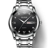 NNEDSZ Waterproof Dual Calendar Quartz Watch For Men With Luminous Design - Black