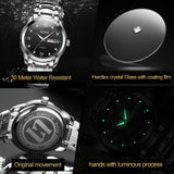 NNEDSZ Waterproof Dual Calendar Quartz Watch For Men With Luminous Design - Black