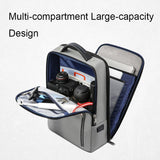 NNEDSZ Silver Gray Multifunctional Anti-theft Laptop Backpack with Usb Charging Hole