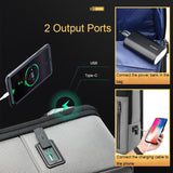 NNEDSZ Silver Gray Multifunctional Anti-theft Laptop Backpack with Usb Charging Hole