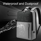 NNEDSZ Silver Gray Multifunctional Anti-theft Laptop Backpack with Usb Charging Hole