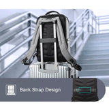 NNEDSZ Silver Gray Multifunctional Anti-theft Laptop Backpack with Usb Charging Hole