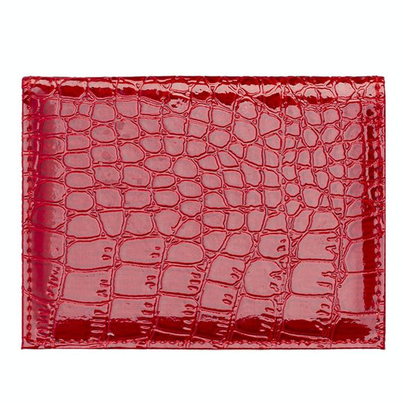 NNEDSZ Pu Crocodile Pattern Card Holder Fits Cdc Documents - Red