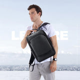 NNEDSZ Large Business Laptop Backpack in First-layer Cowhide - Black
