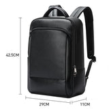 NNEDSZ Large Business Laptop Backpack in First-layer Cowhide - Black