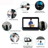 NNEDSZ 4.3 Inch Colour Screen Graffiti Hidden 1080P Wifi Smart Cat Eye Video Doorbell - Black