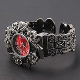 NNEDSZ Flower Embossed Retro Bracelet Watch - Women Quartz - Black