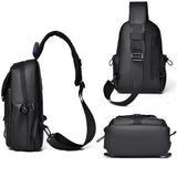 NNEDSZ Lightweight Waterproof Men Chest Bag Cycling Shoulder Bag - Black